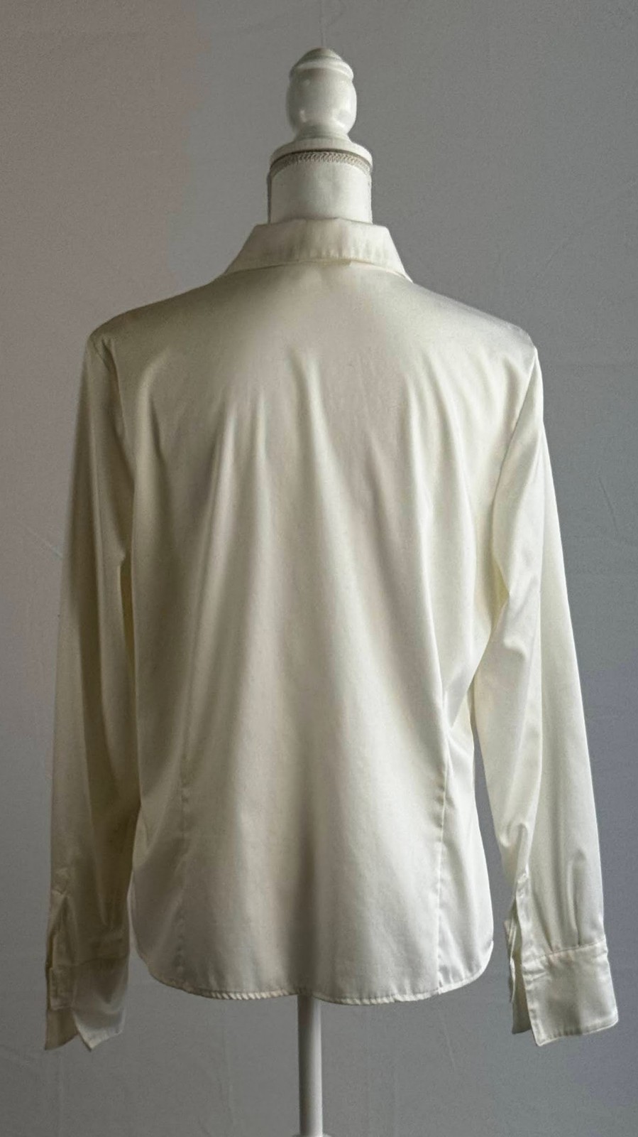 Coldwater Creek Button Front Ivory Blouse, Stretch Cotton, Size L (14-16)
