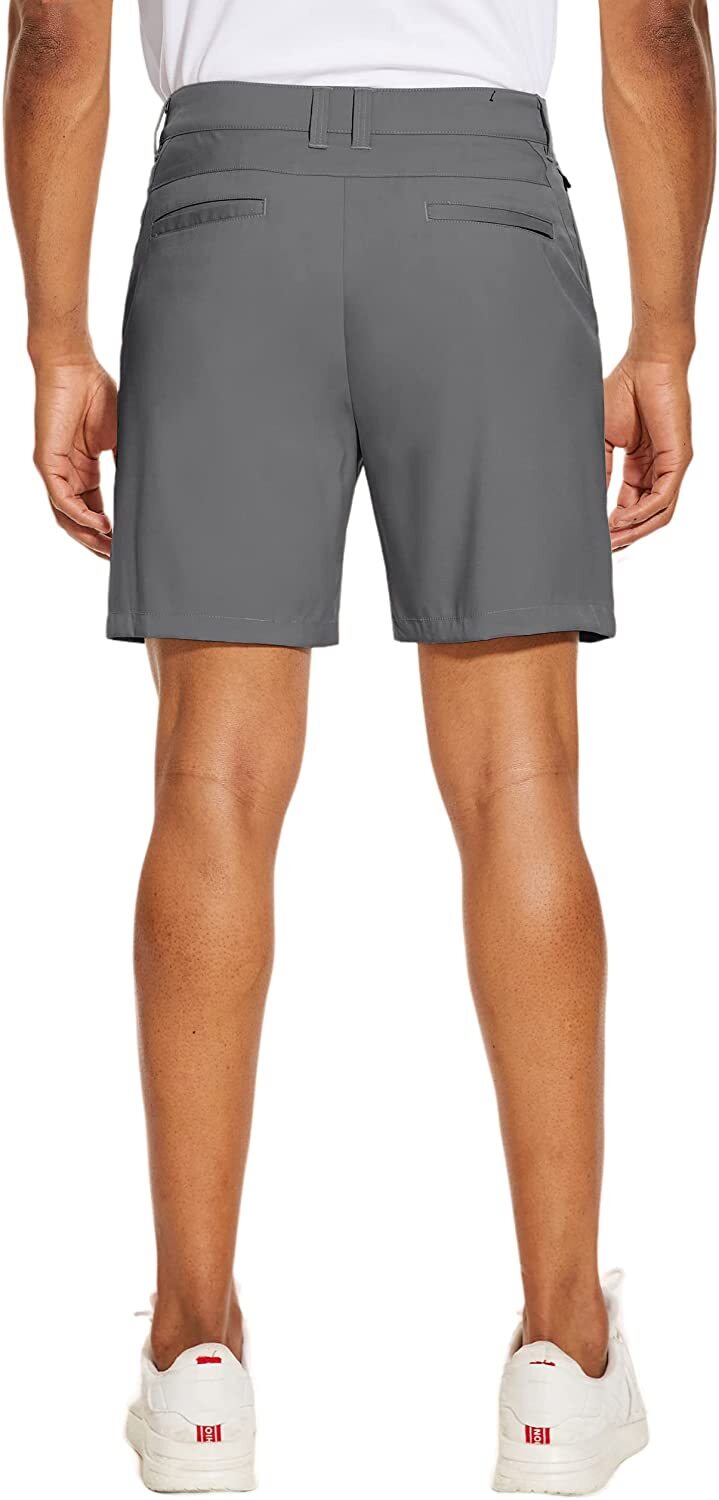 Men’s Golf Shorts Flat Front Lightweight Quick Dry Pockets Flex Dress 7” Pants
