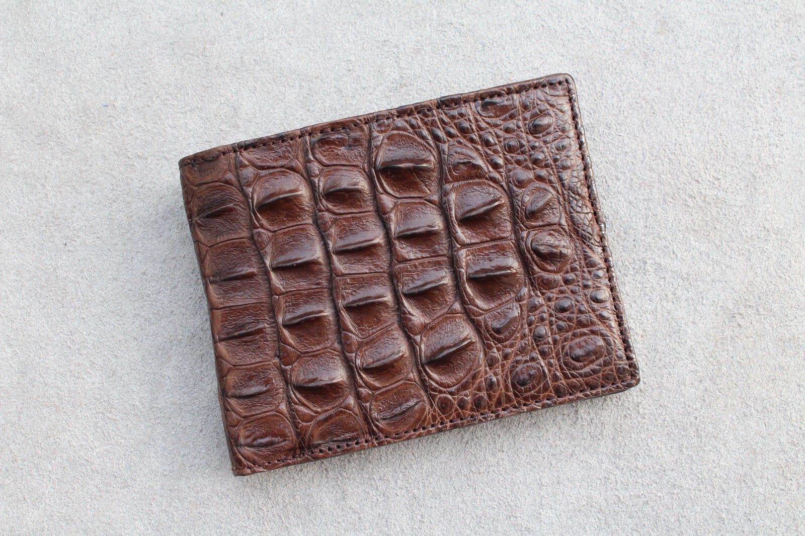 Brown Real Crocodile Alligator Hornback Skin Leather Men’s Bifold Wallet #L71