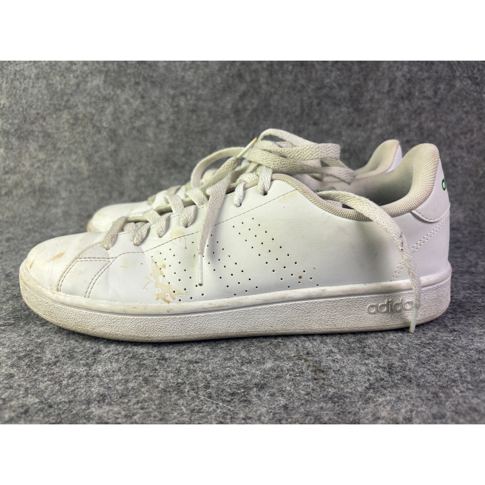 Adidas Advantage Sneakers Mens 9.5 White Green EE7690 Low Top Tennis Shoes
