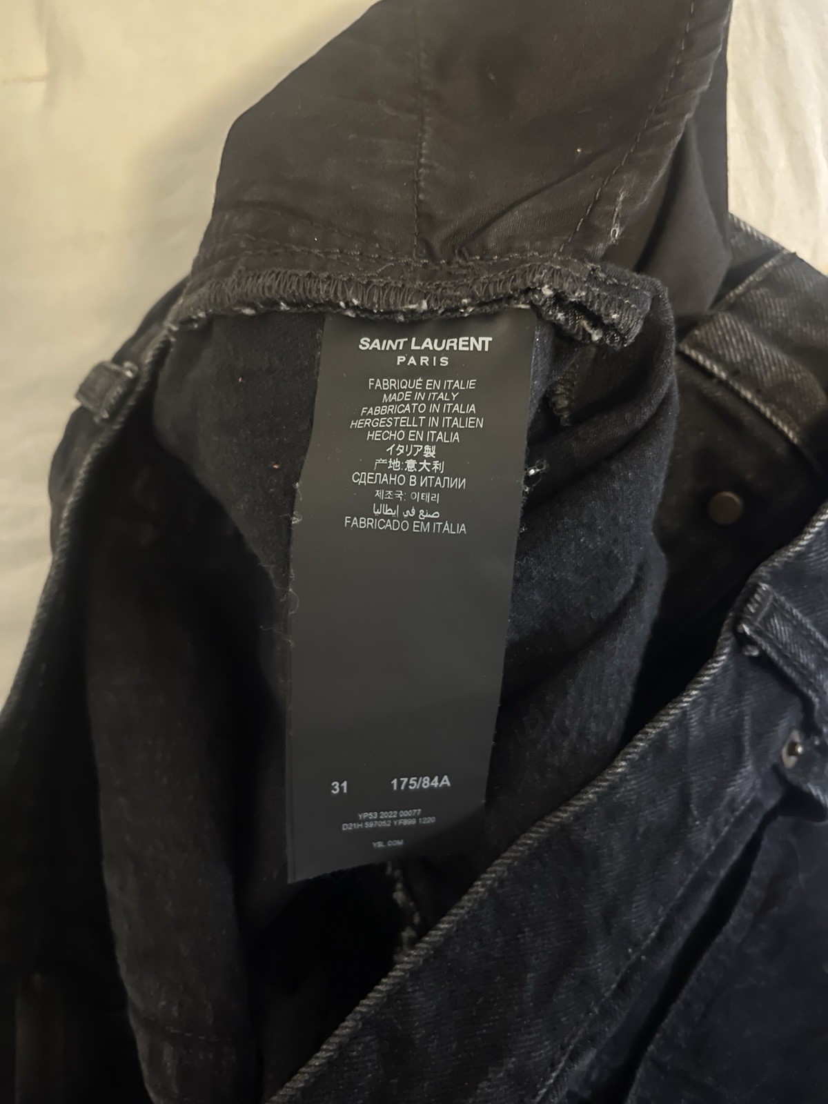 Saint Laurent Men’s Black D18 Slim Fit Jeans