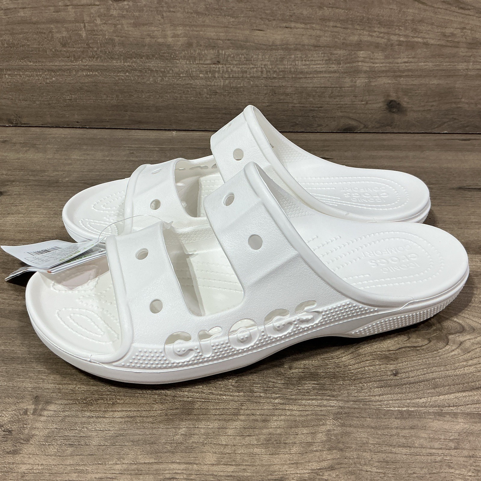 NEW Crocs Baya Sandals Flip Flop Mens White Size 11 Ventilated 207627-100