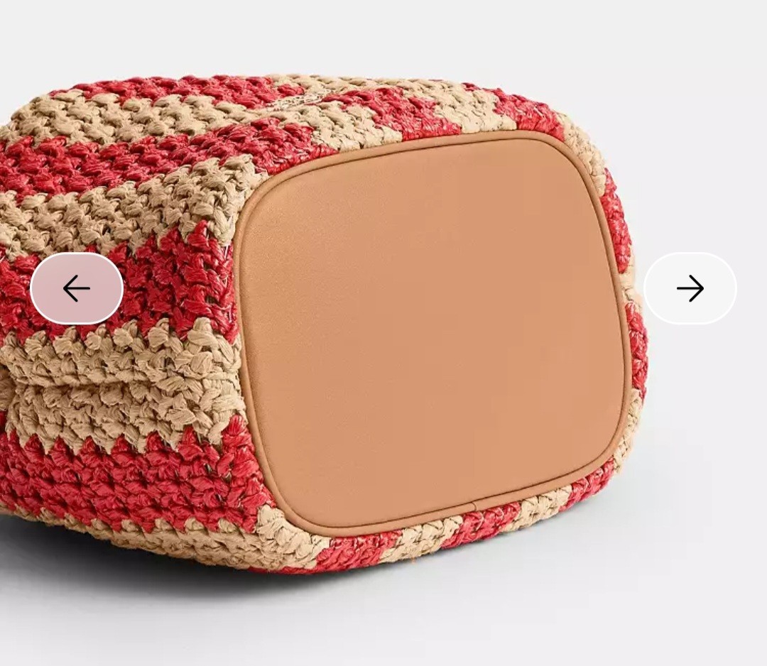 Coach Outlet Faye Mini Drawstring Bag – Stripe CEN17 IMZ1Y Red/Tan NWT