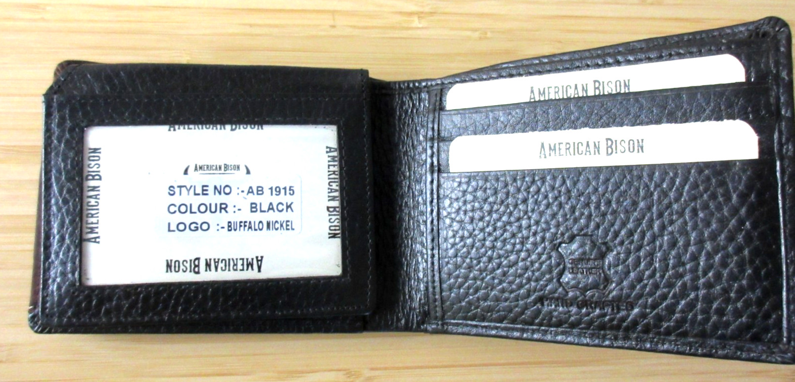 American Bison Buffalo Nickel 2 Tone Rodeo Bifold Leather Wallet Black Brown NEW