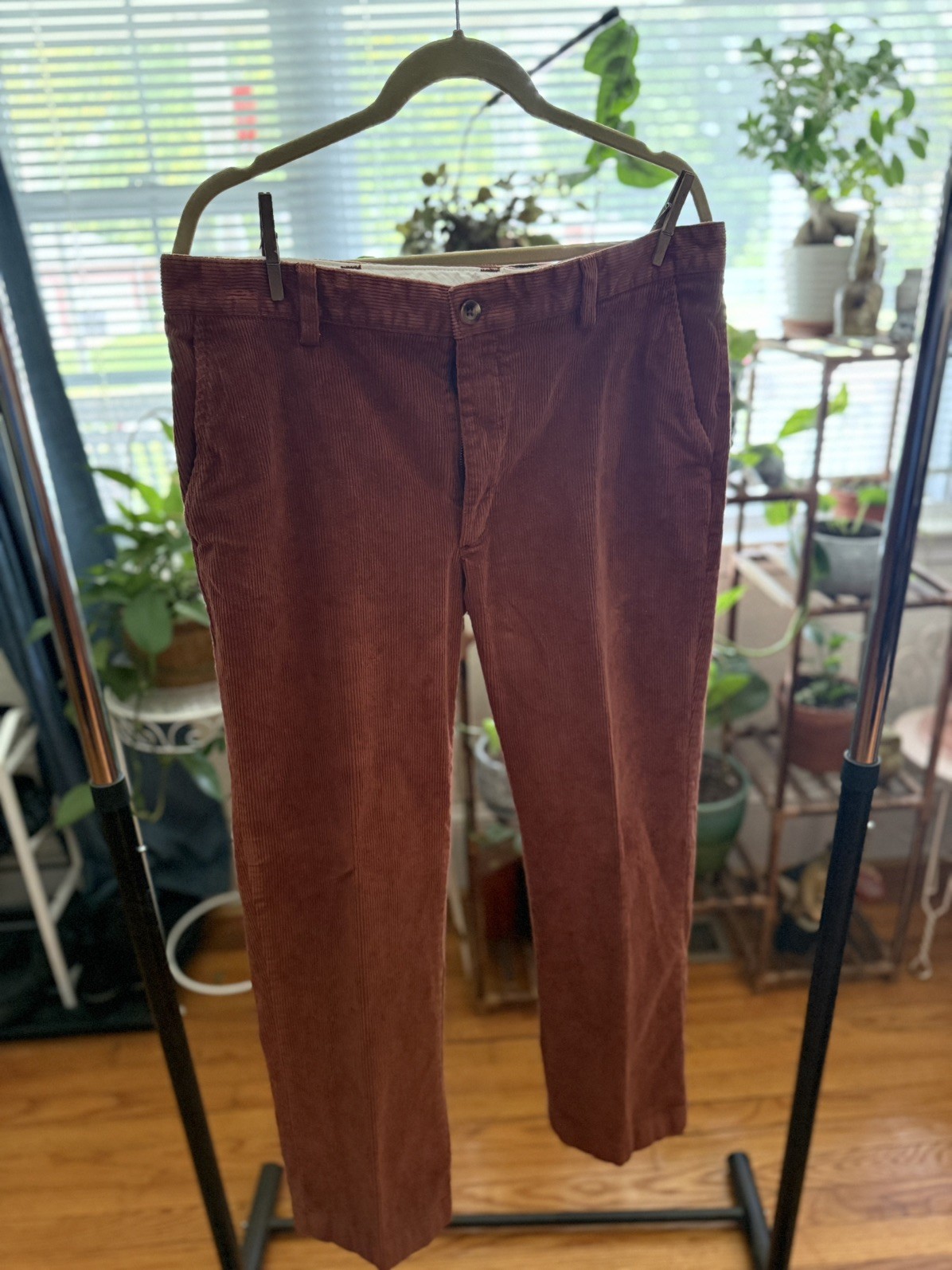 L.L. Bean Classic Fit Corduroy Pants Mens 36×28 Brown Straight Leg Excellent