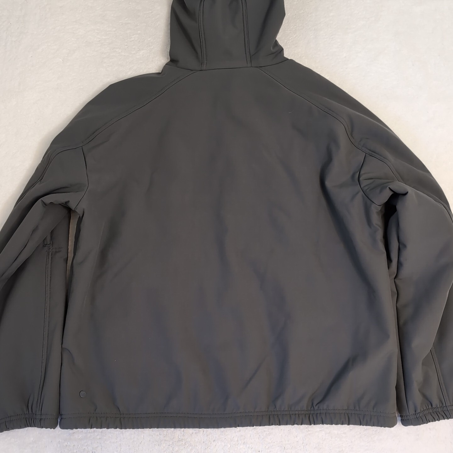 All in Motion GRAY PLUSH Lined Soft Shell hooded Jacket Coat Full Zipped pockets