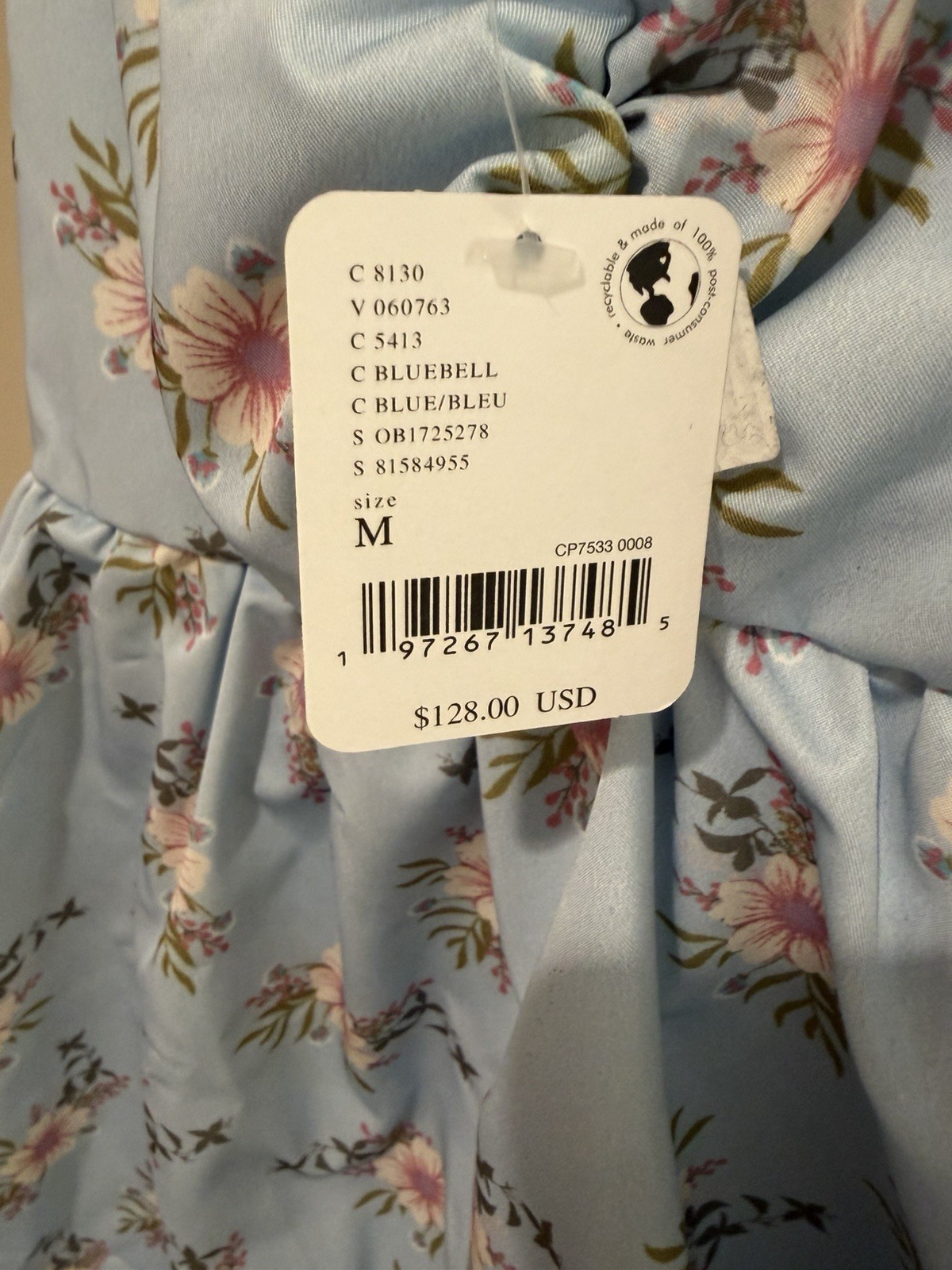 Free People In A Bubble Mini Dress – Bluebell Floral | Size Medium | NWT