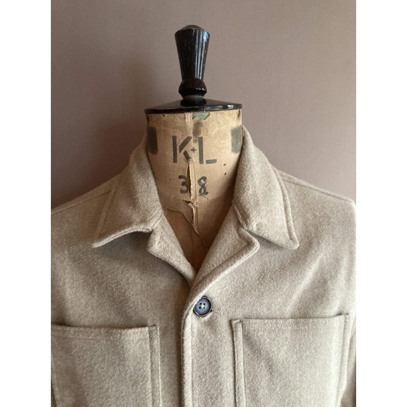 Common People Chore Jacket Mens Size L Beige Utility Worker