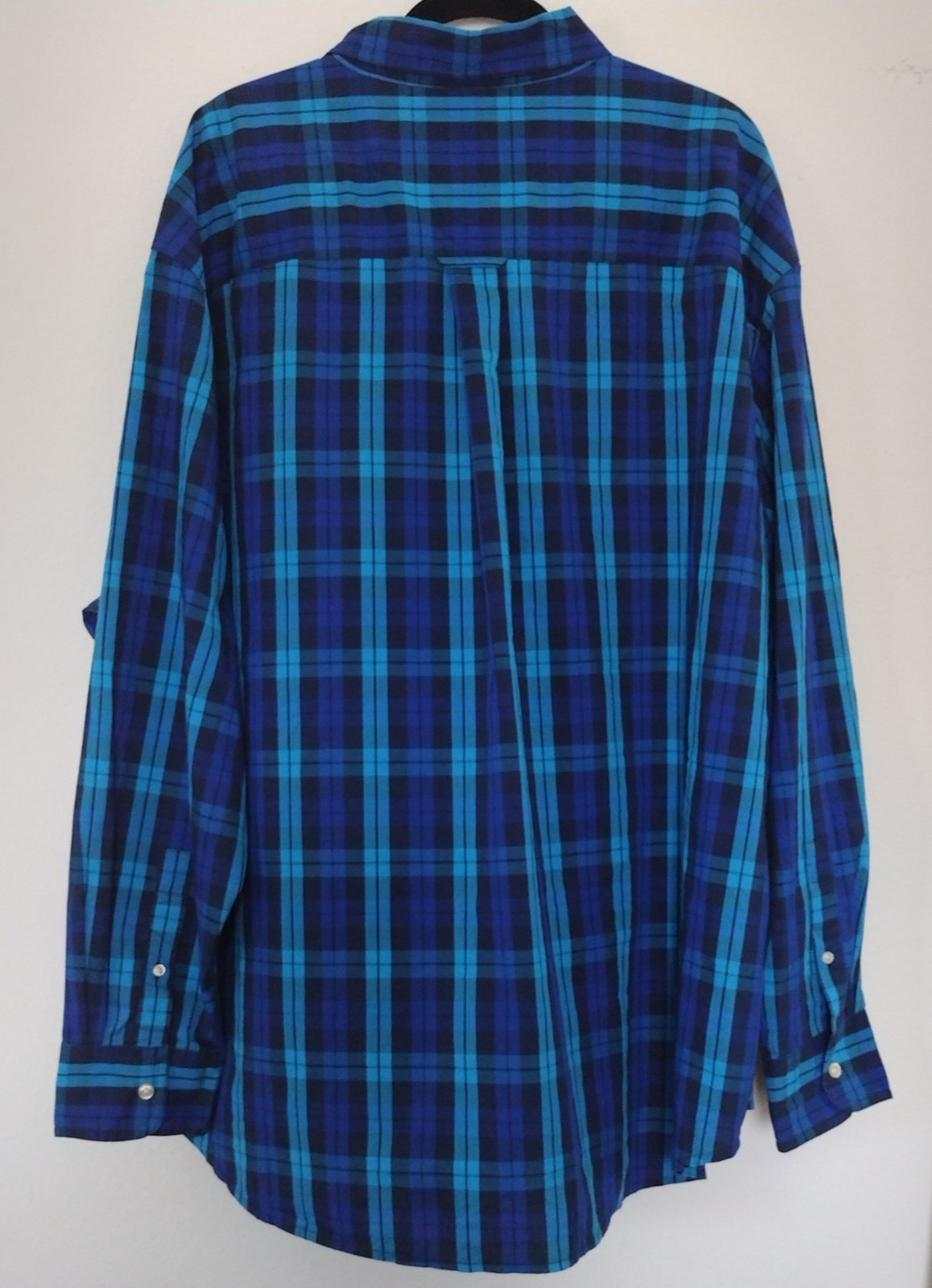 Men’s CHAPS STRETCH EASY CARE PLAID SHIRT Size 3XB LOGO ONE POCKET LONG SLEEVE