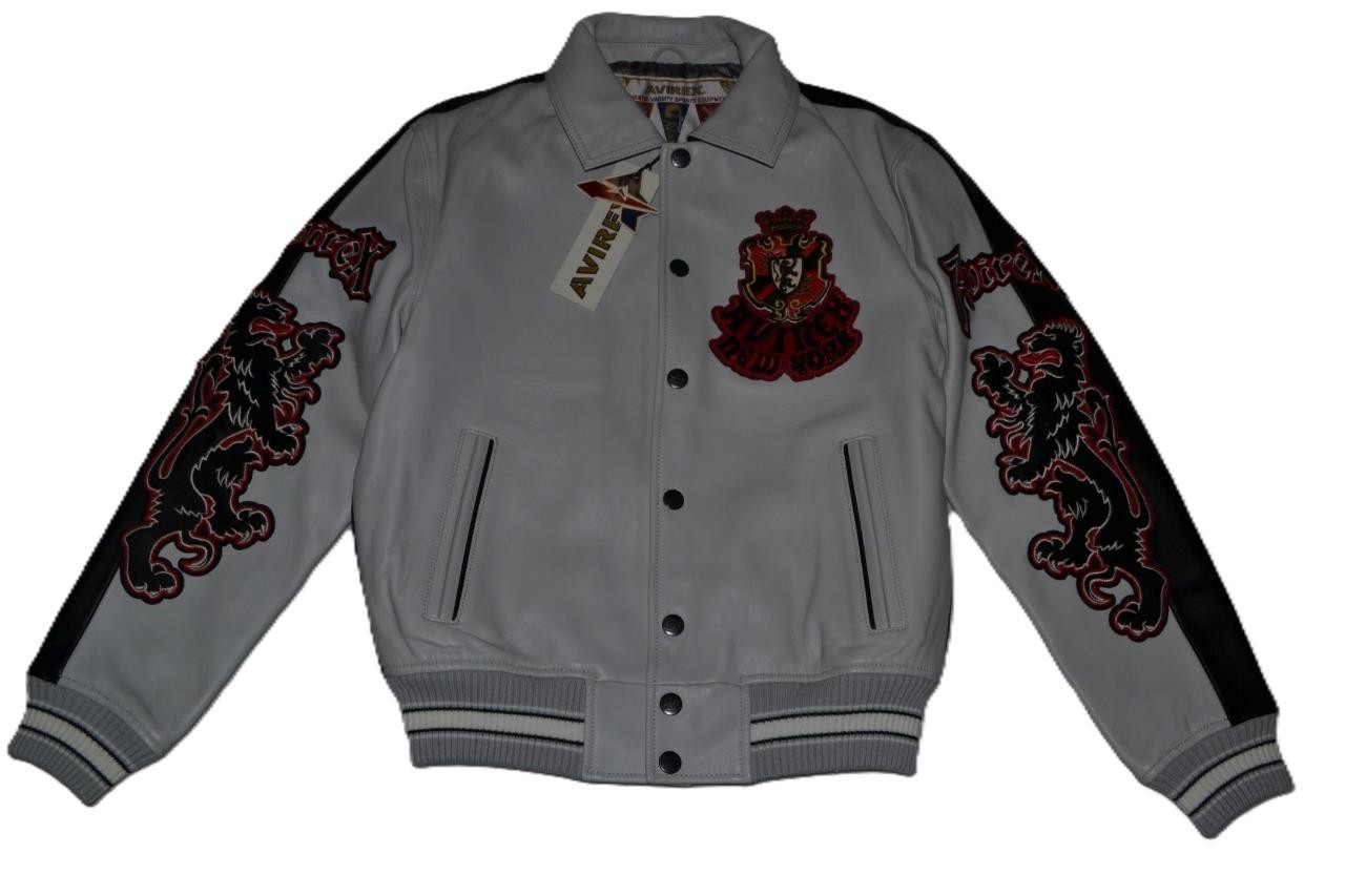 AUTHENTIC MENS AVIREX 2 TONE GOTH JACKET BOMBER GREY BLACK BRAND NEW ALL SIZES