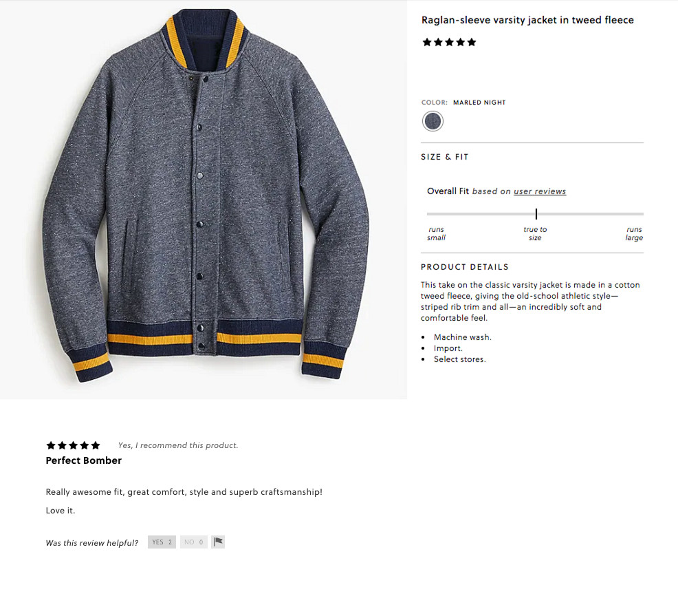 J.CREW varsity knit jacket fleece college letterman navy blue stripe sweater L