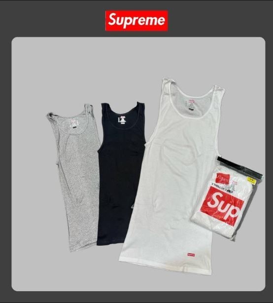 Supreme Hanes Tagless Tank Tops (1-3 pack) | 100% Cotton | Authentic