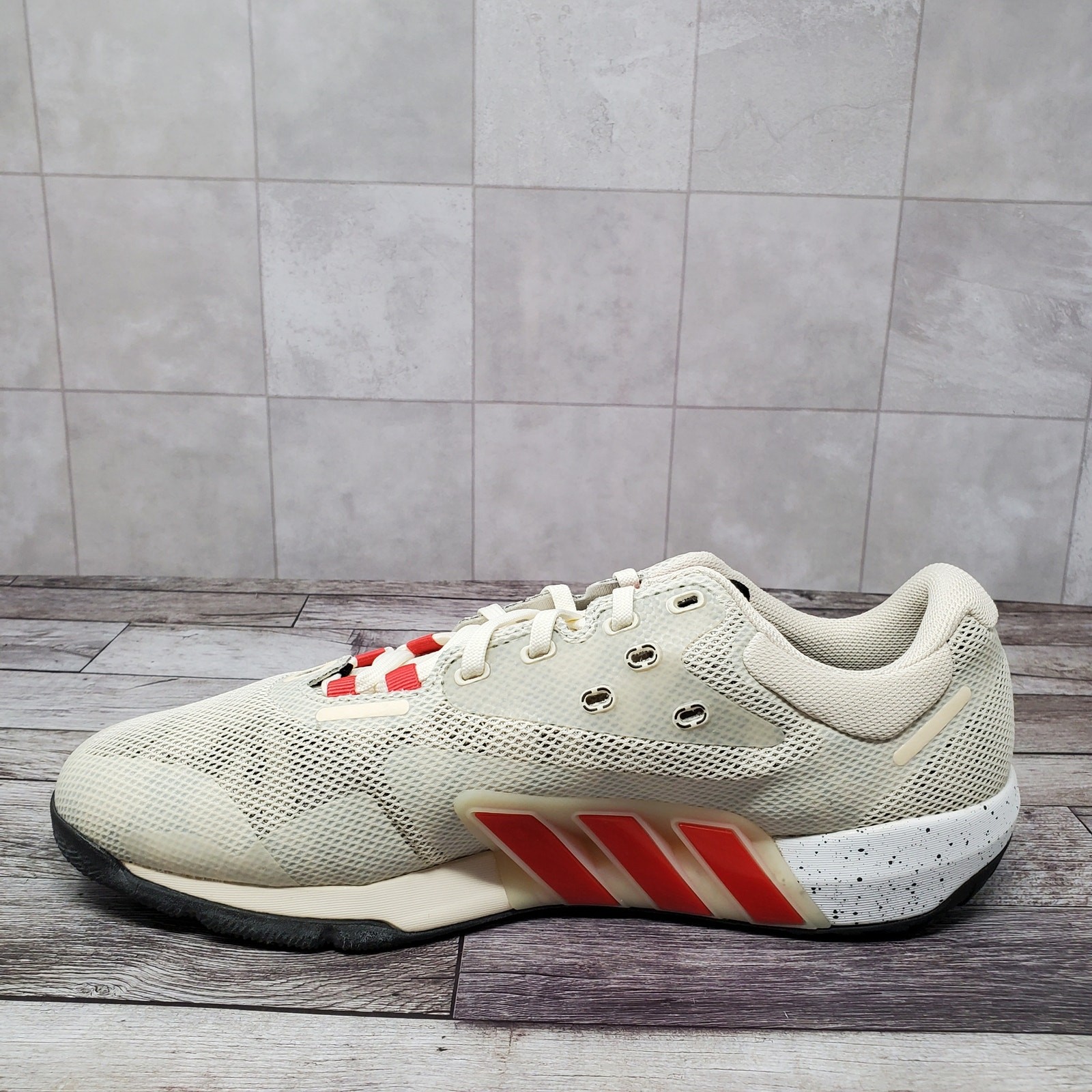 Adidas Men’s Size 12.5 Dropset Trainer Golden Beige/Black/Wonder White GZ8613
