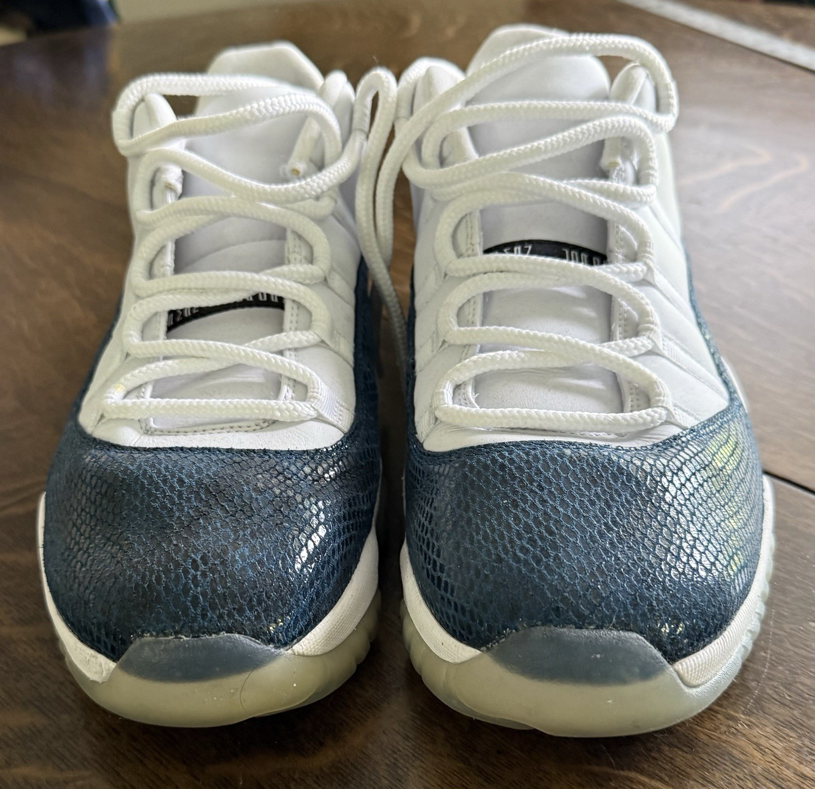 Air Jordan Retro 11 XI Low White Navy Snakeskin 2018 Basketball Shoes Mens 13 US