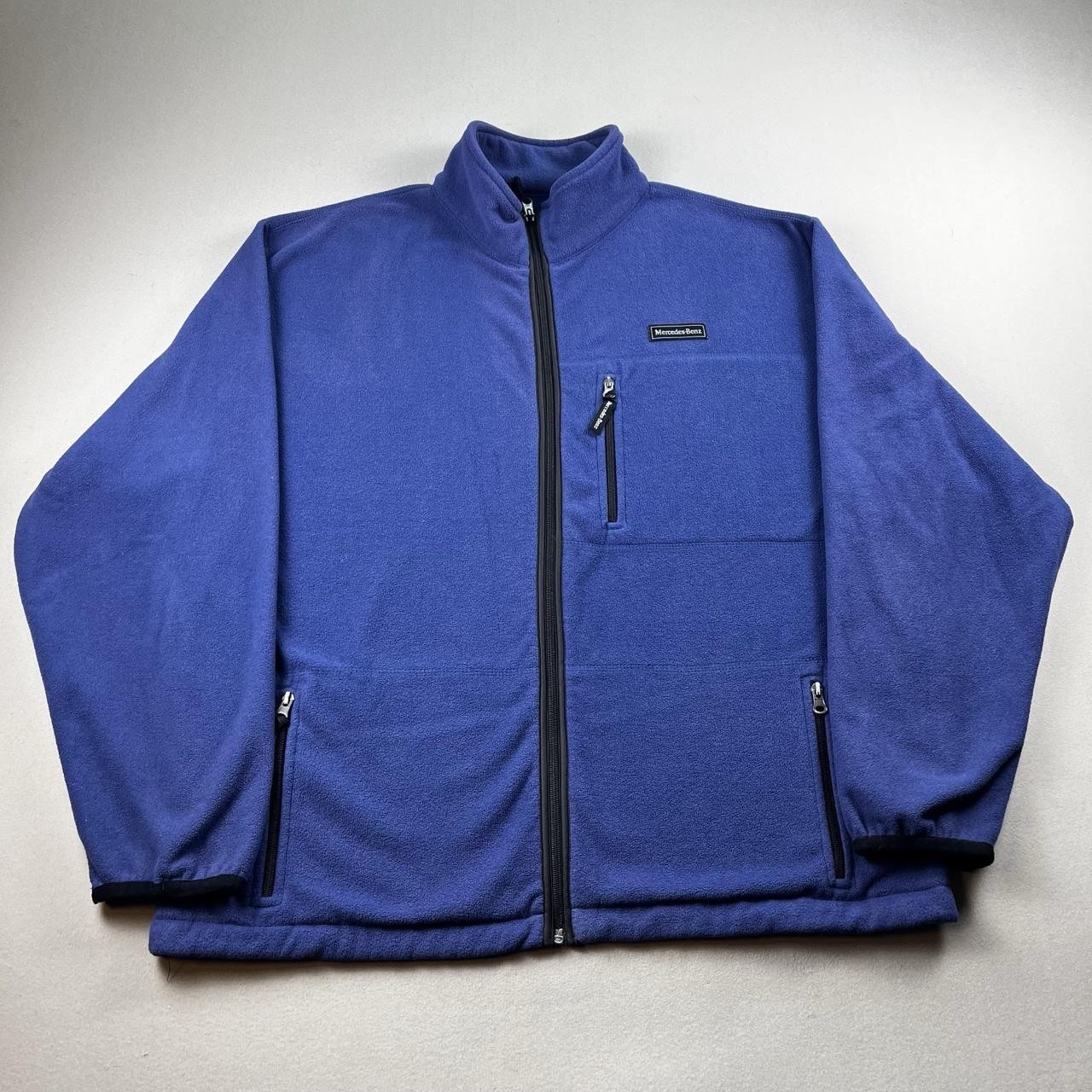 Mercedes-Benz Jacket Mens Large Blue Fleece Full Zip Cars Motorsports Employee