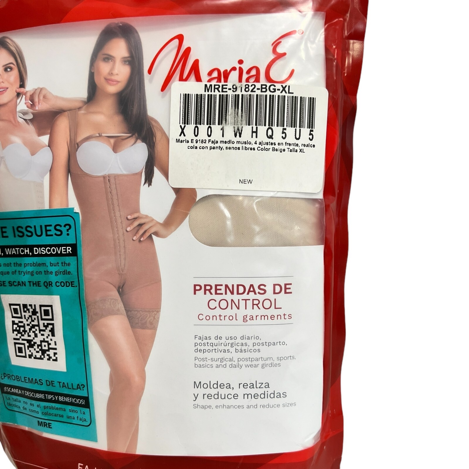 Maria E Fajas Colombianas Tummy Control Girdle Control Garment Shapewear Sz XL