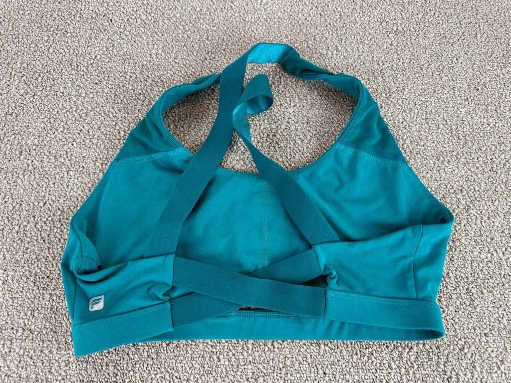 Fabletics Sports Bra Teal Strappy M Womens Work Out Exercise Cute
