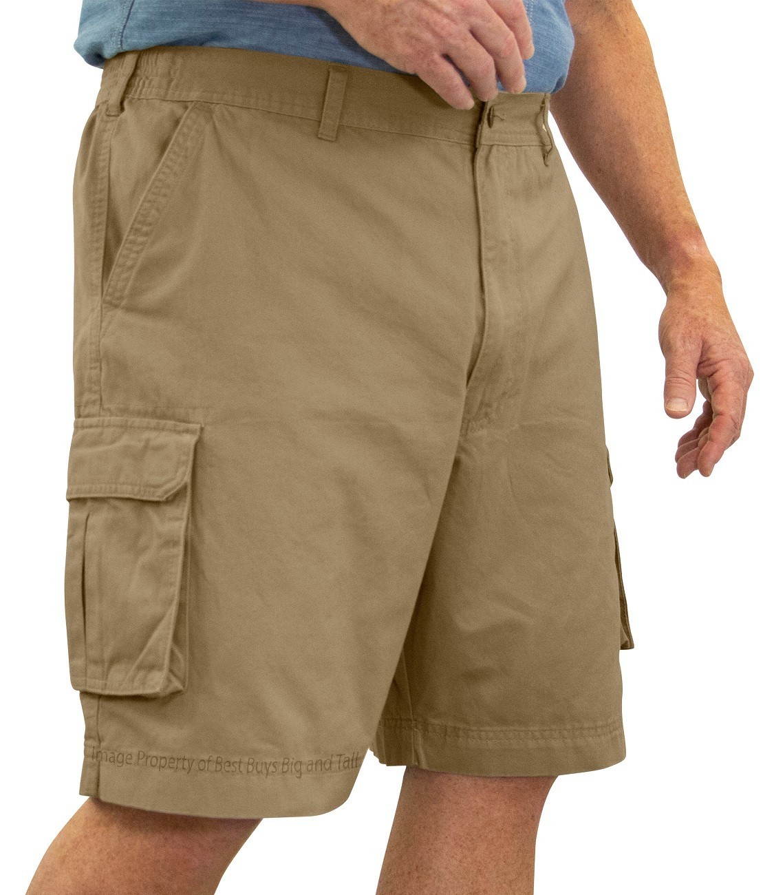 ROCXL Cargo Shorts with Expandable Waist Back Pocket Flaps – KHAKI BROWN Size 68