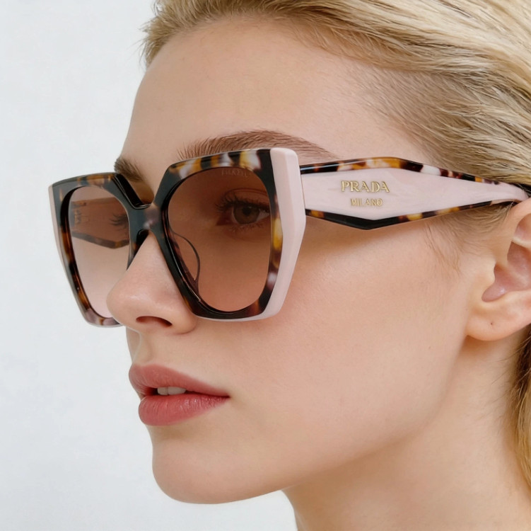 Prada Women’s Sunglasses PR 15WS Tortoise Caramel/Powder Brown With Full Package