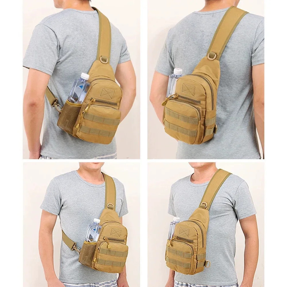 Tactical Shoulder Bag Nylon Molle Chest Sling Backpack Men Outdoor Hiking Campin