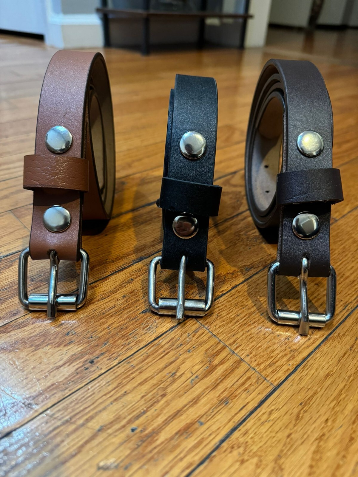 Genuine Leather Belt 1″- 2.5cm Wide One Piece 100% Real Leather Belt Unisex