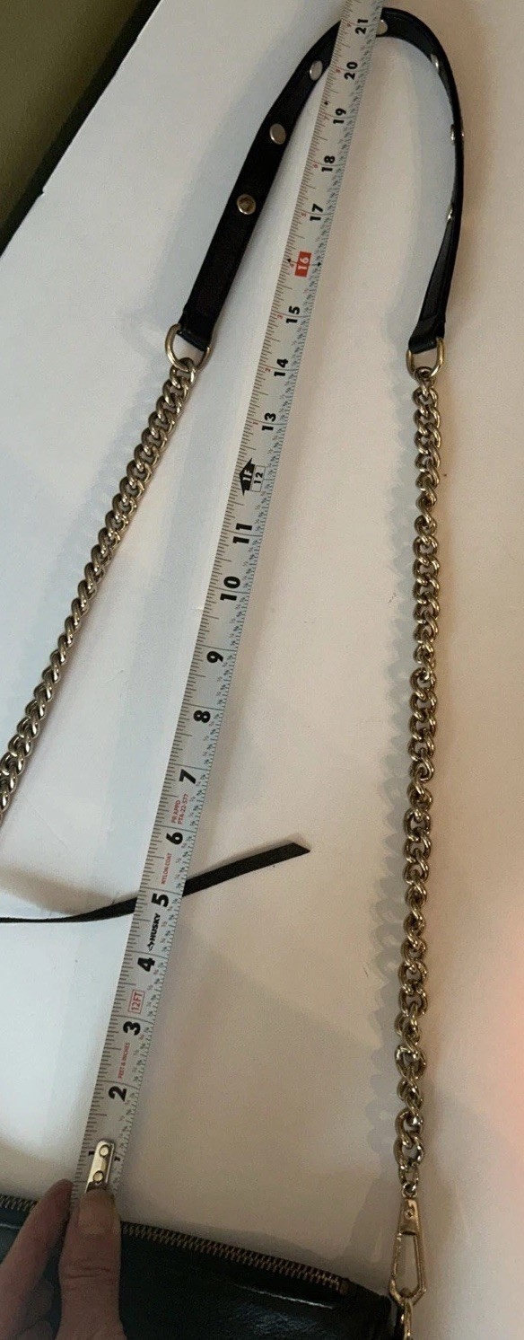 Rebecca Minkoff Mini MAC Black Leather Gold Chain Crossbody Shoulder Bag EUC