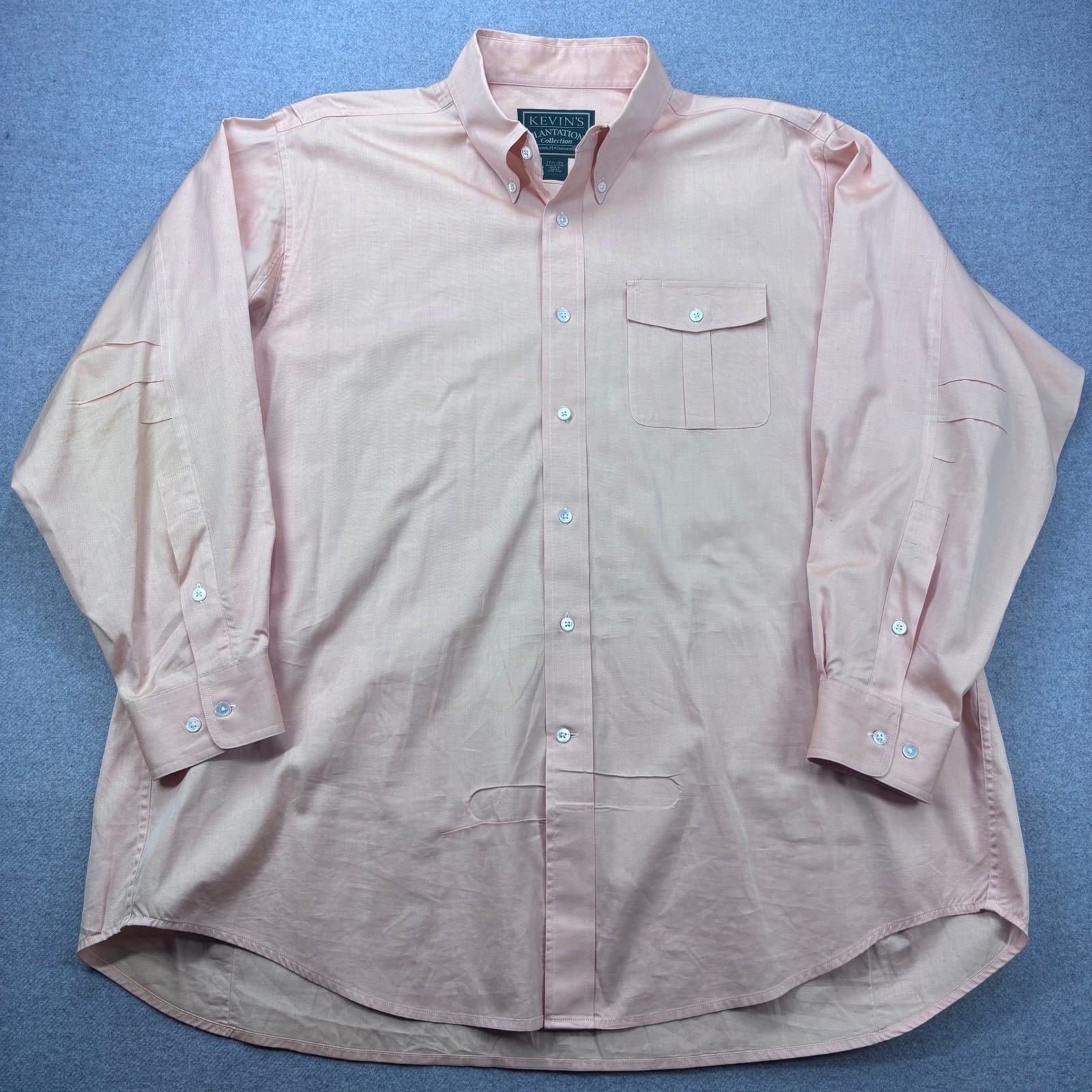 Kevin’s Plantation Collection Shirt Men 17.5-35 (XXL) Pink Bellow Bi-Swing FLAW