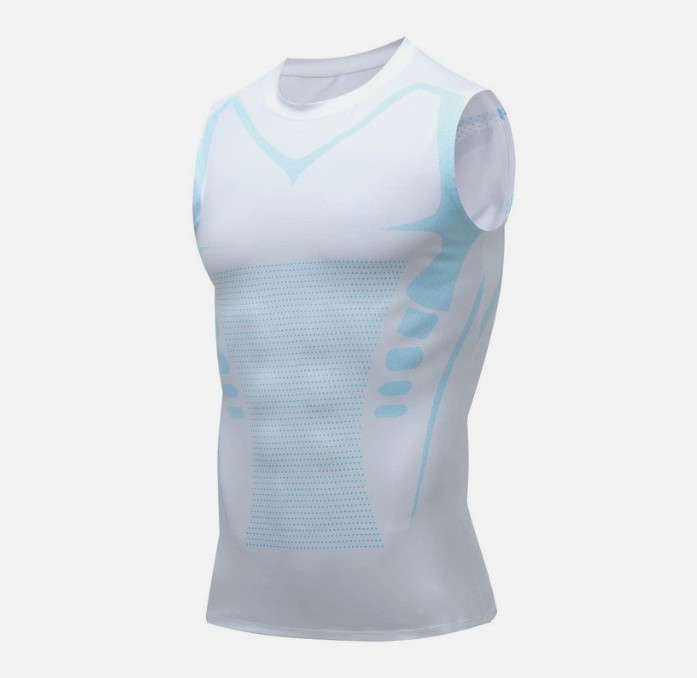 Men Compression Shirt Version Ionic Shaping Sleeveless Vest Sport Tank Top S-2XL