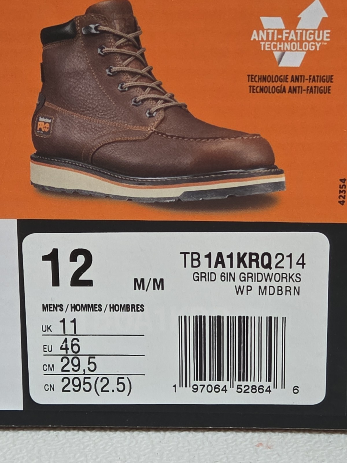 Size 12 TIMBERLAND PRO GRIDWORKS 6″ WATERPROOF SOFT TOE WORK BOOT BROWN New