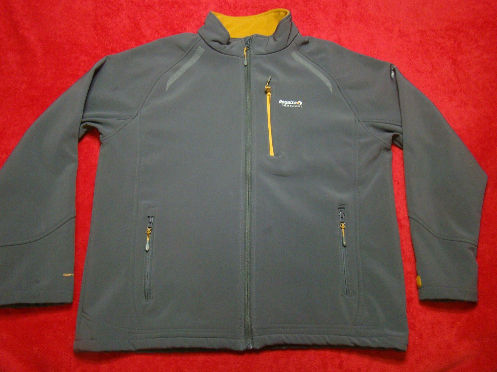 Regatta Great Outdoors Mens XL Adventure Tech Softshell Gray Orange Jacket SL
