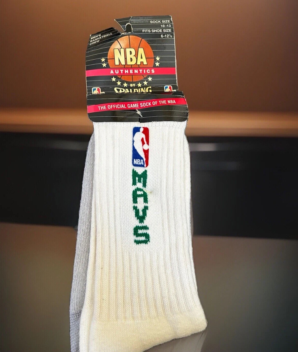 Mens Vintage Socks NBA Dallas Mavericks Made USA Size 10-13 Spalding 90’s NOS.