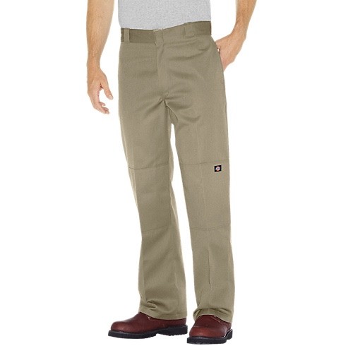 dickies mens khaki double knee cell phone pocket loose fit flex work pants 40×32