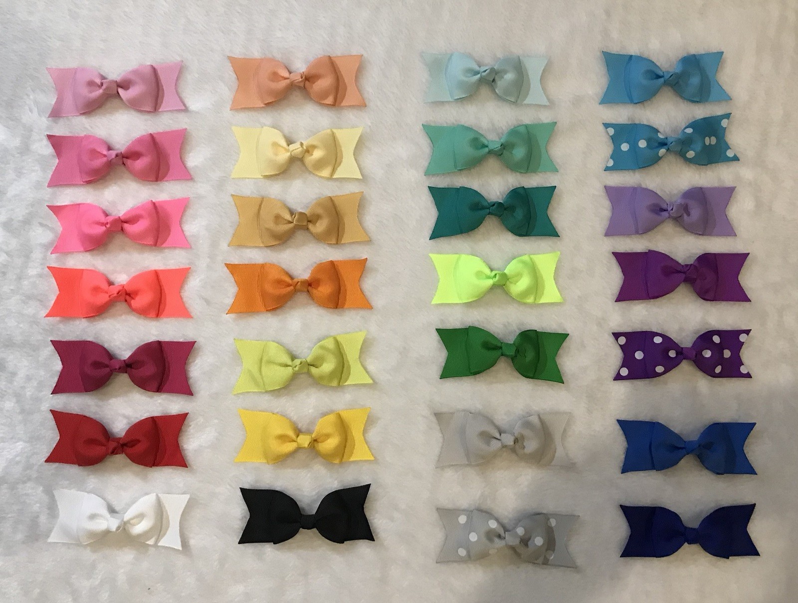 56 Pcs Multi-color Baby Toddler Girl 3.5” HAIR BOW ribbon ( 28 color-no clip )