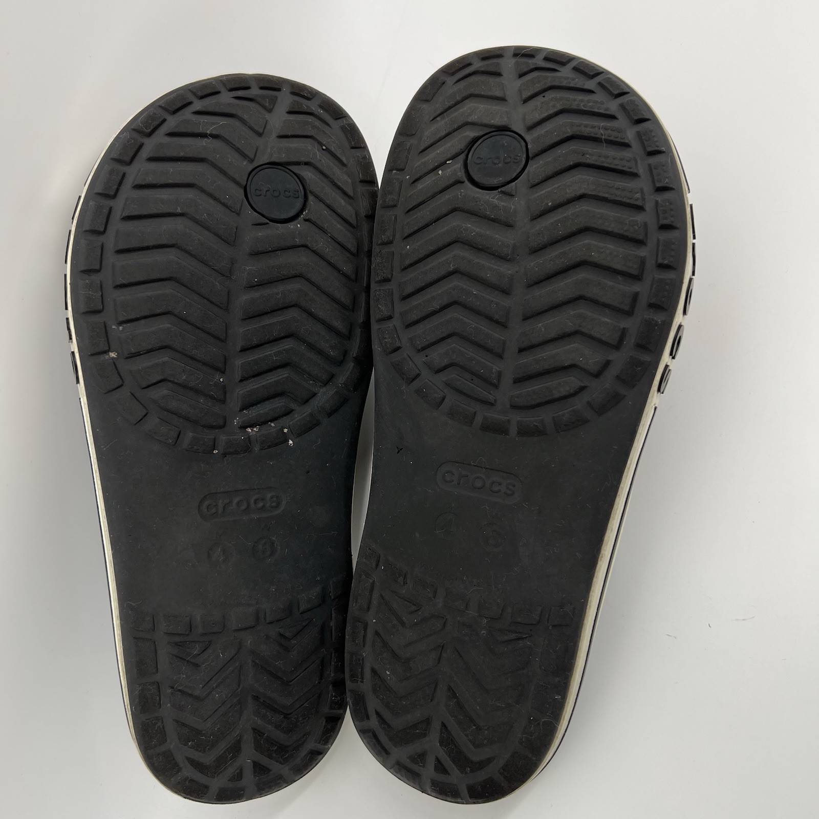 Crocs Bayaband Flip Flops Black White Unisex M4/W6 Preowned