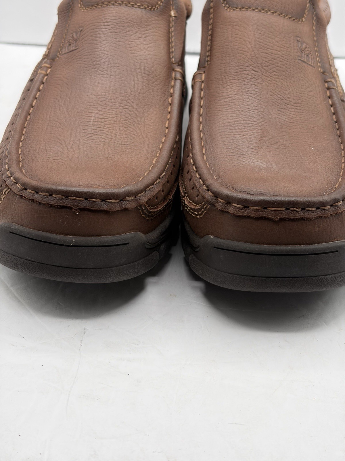 CAMEL CROWN Men’s Size 13 Slip On Loafers Khaki Brown Leather Casual Shoes