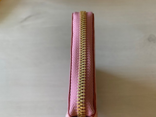 MCM Soft Pink Visetos Zip-Around Wallet Monogram Canvas Natural Nappa Leather