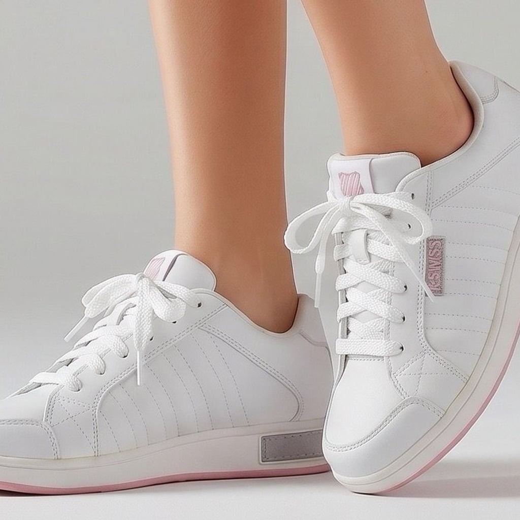 K-Swiss Batris Women’s Low Top Sneakers White Powder Pink Size 8.5