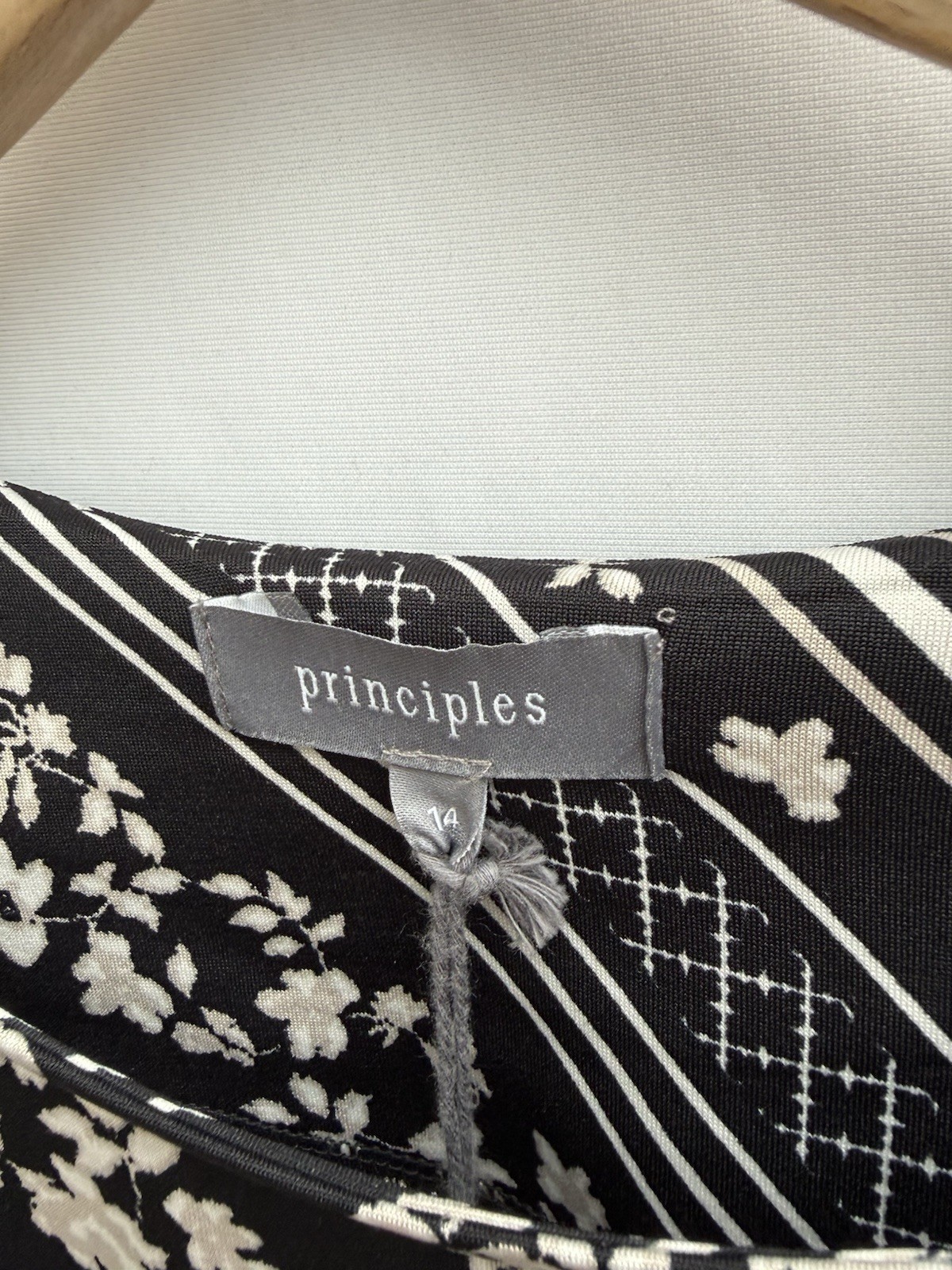 Principles By Debenhams Floral Scarf Print Side Tie Blouse Top Black UK 14 BNWT