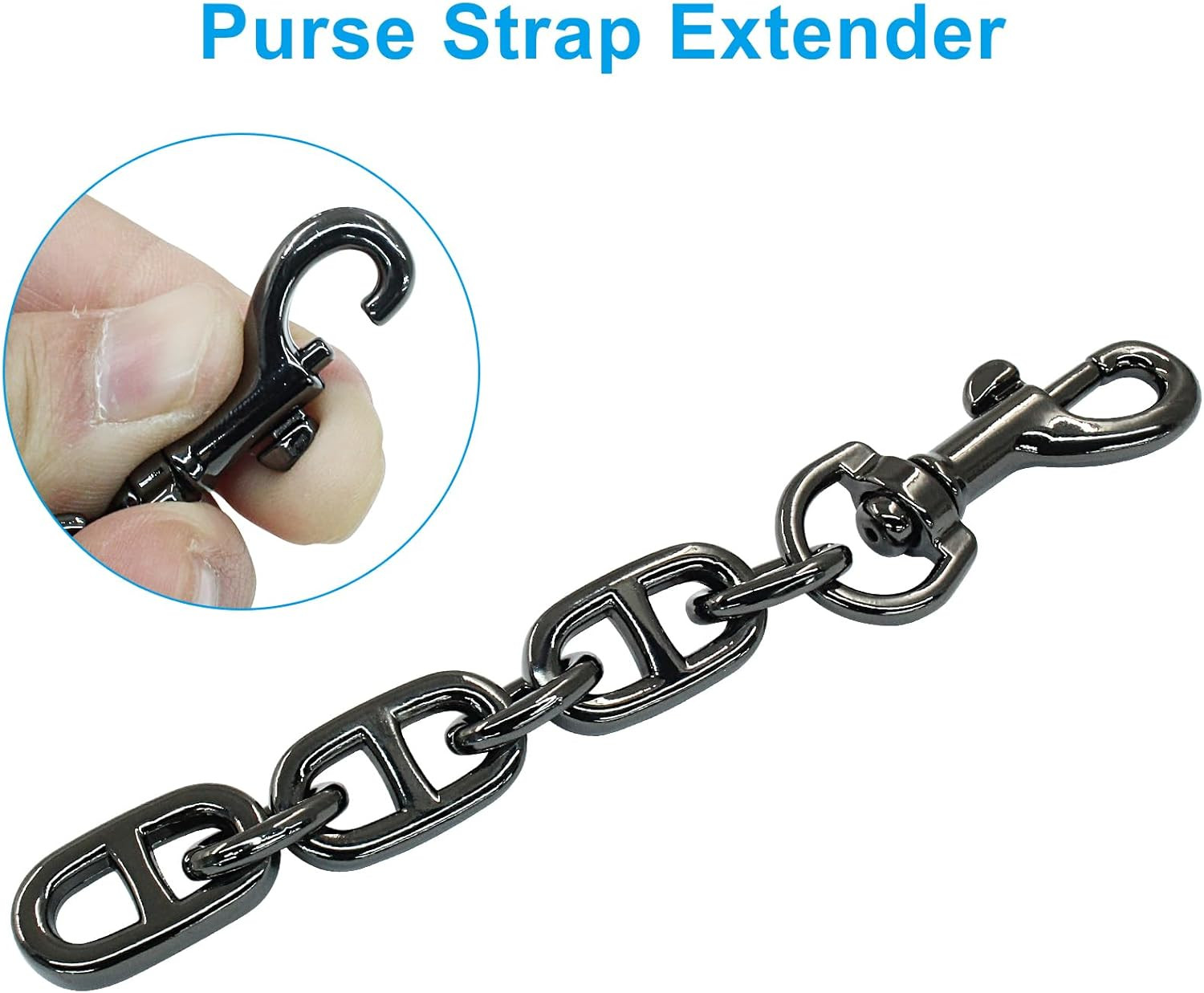 2Pcs Purse Strap Extender, 4.7 Inch Bag Extender Chain, Metal Chain Strap Extend