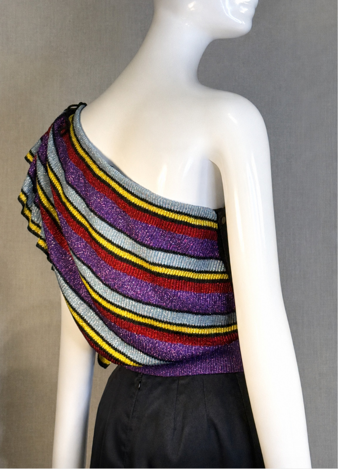 Philosophy Di Lorenzo Serafini METALLIC One Shoulder Sweater SIZE IT40 US4, NWT