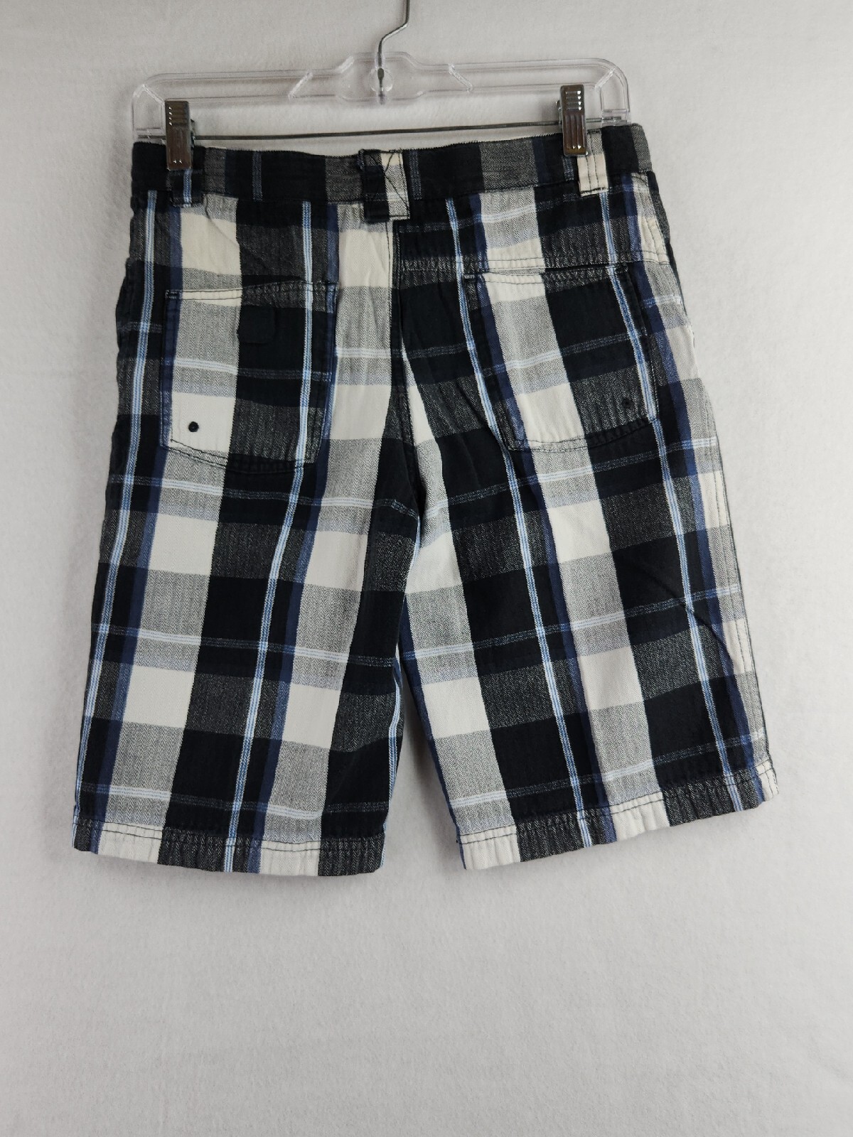 Shaun White Black Gray Plaid Lightweight Shorts Womens 14