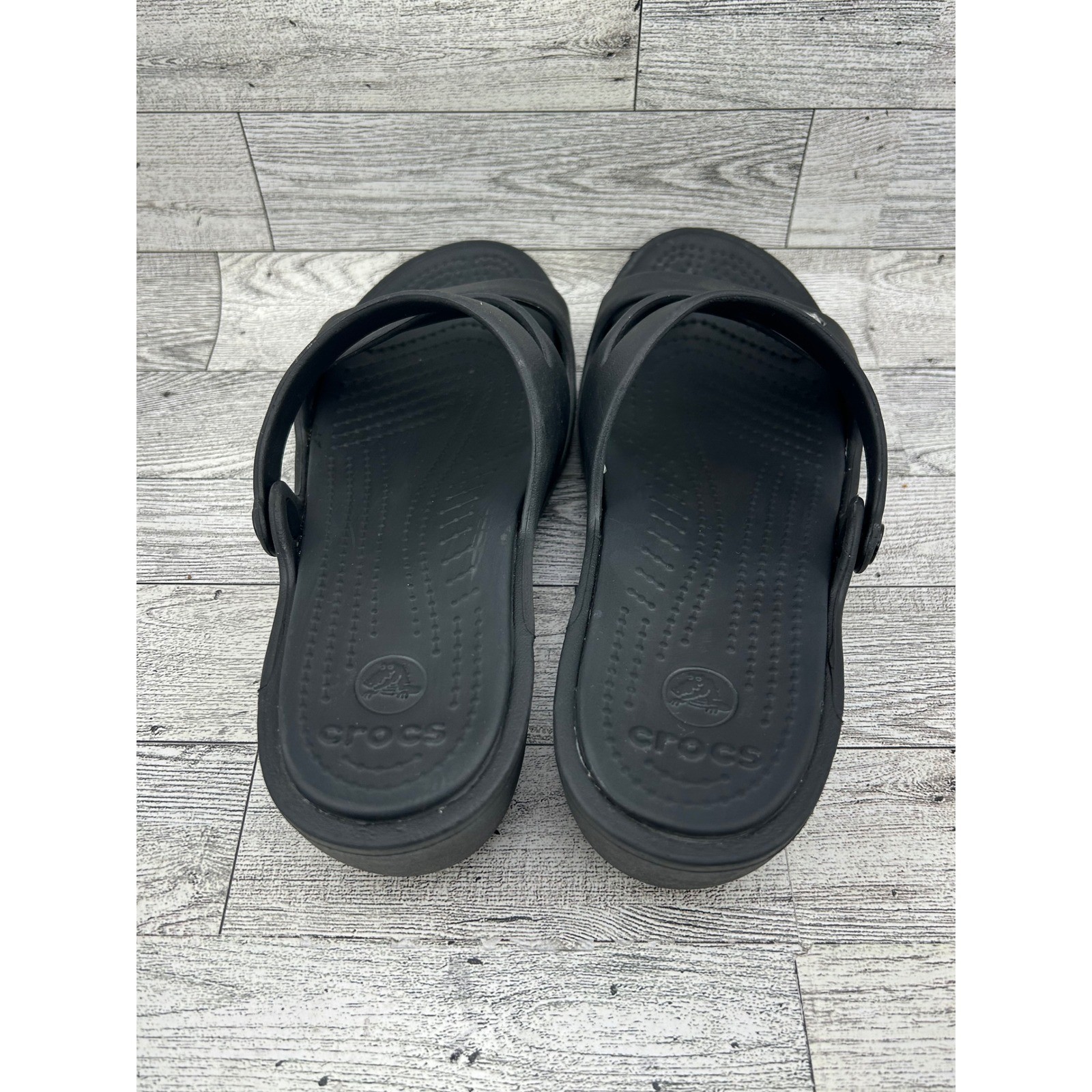 Crocs Women’s Black Kadee II Flip Flop Sandal Wedge Size 7