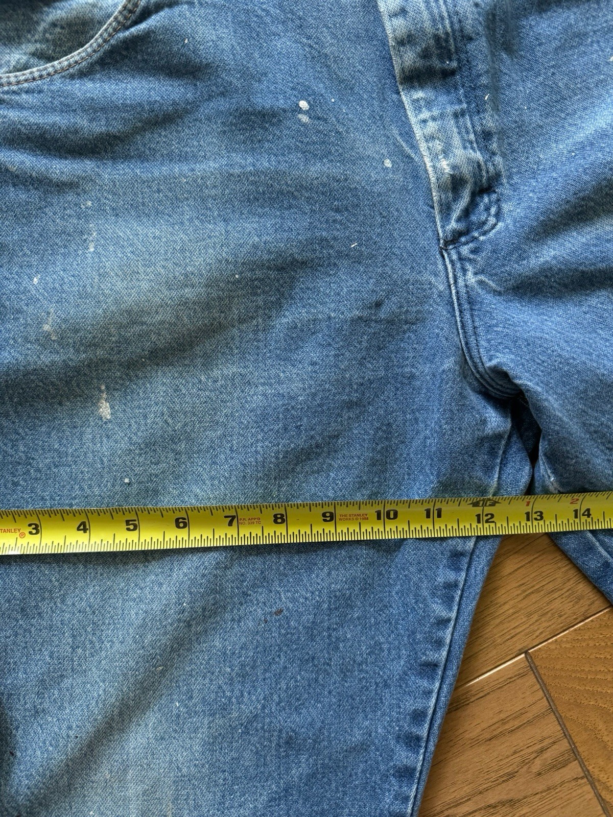 Vintage Wrangler Ranch Jeans Paint Splatter Distressed Aji Workwear 35×32 Mexico