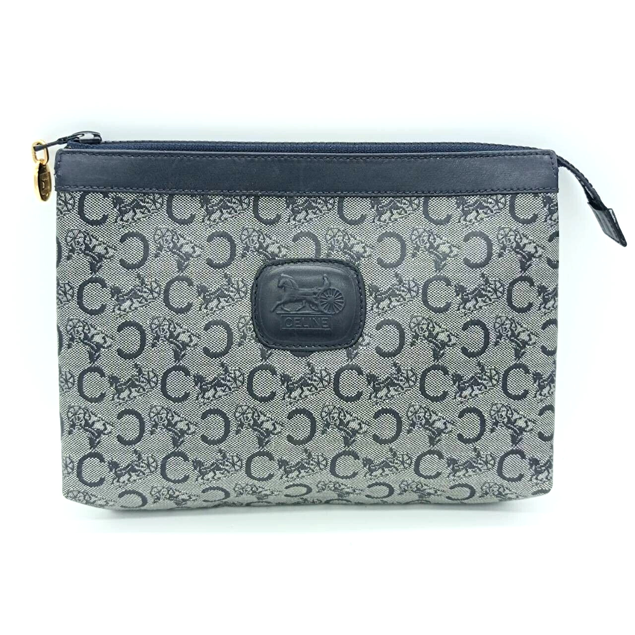 CELINE Clutch bag Hand Bag C Macadam Purse PVC W9in×H6.3in Rank AB