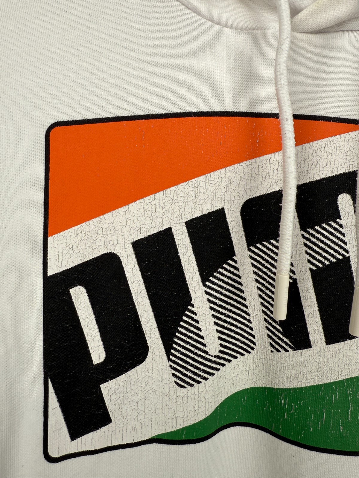 Puma Hooded hoodie Sweatshirt White Chest Logo Print Mens L 40-42 in 2018