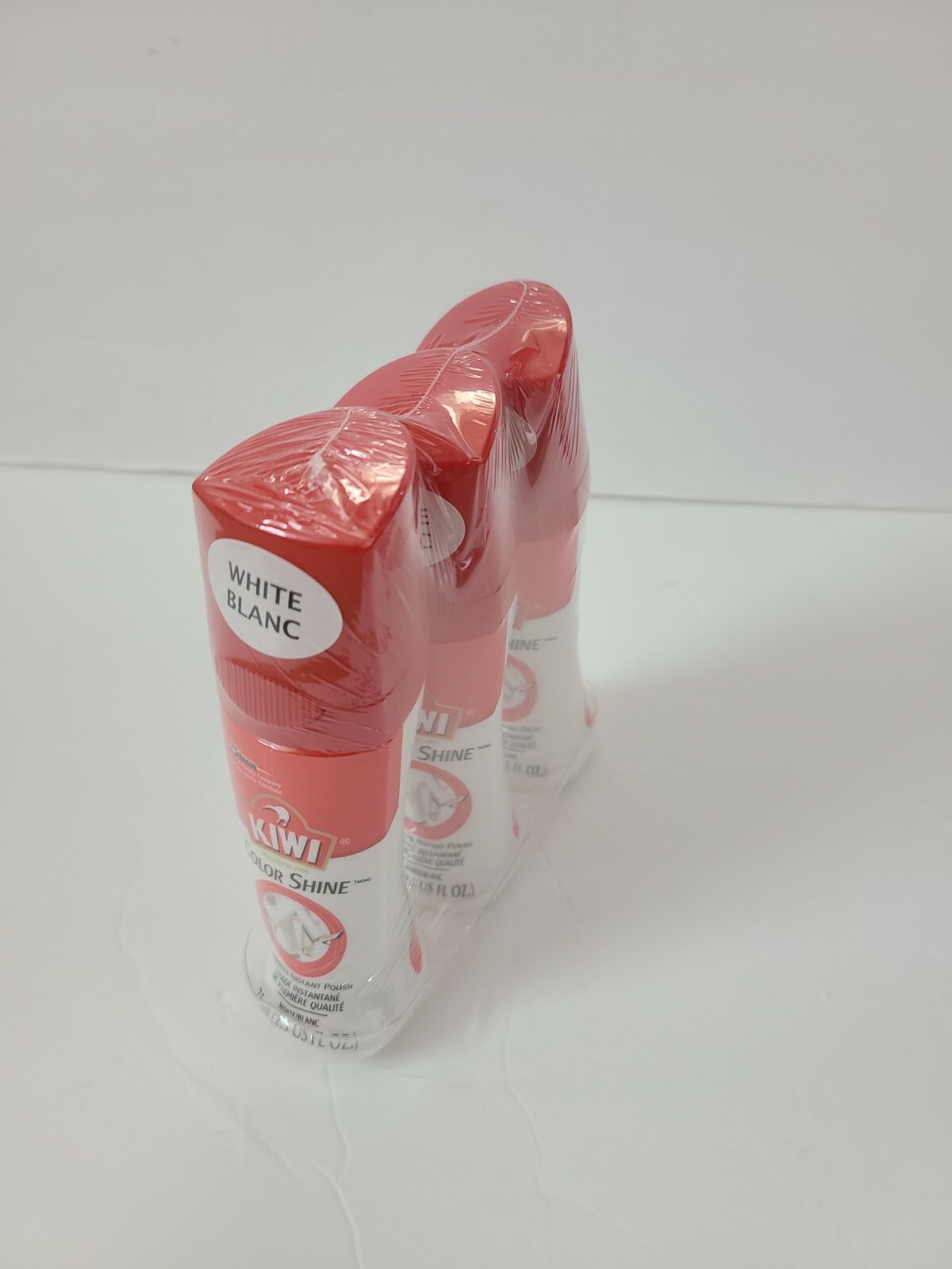 3 Pack KIWI Color Shine Premiere Shoe Polish 2.5 FL OZ Bottle WHITE / BLANC