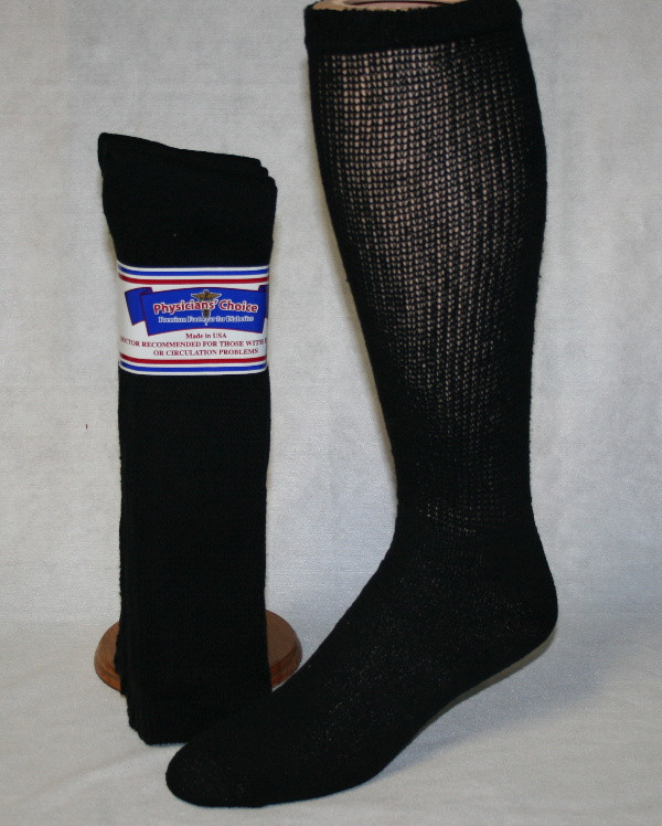 PHYSICIAN’S CHOICE OVER THE CALF DIABETIC CREW SOCKS 3-6-12 PAIRS 10-13/13-15