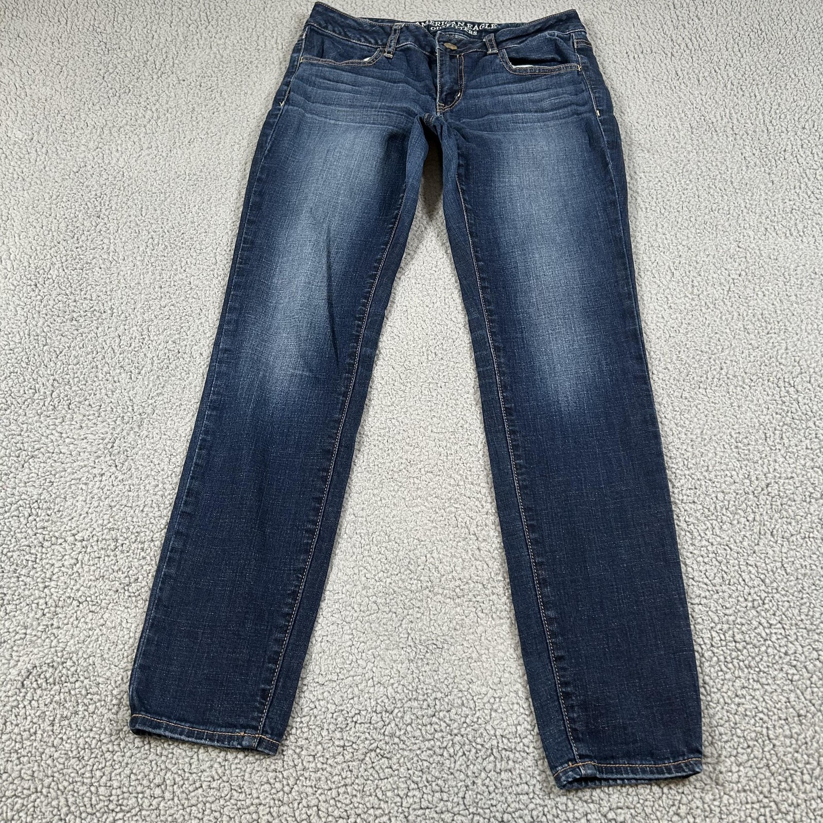 American Eagle Jegging Jeans Womens 6 Blue Mid Rise Super Stretch Denim Pants