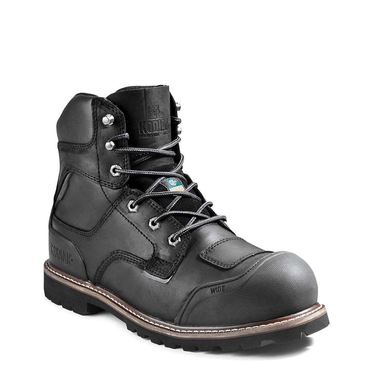 Kodiak Mens Widebody 6 inch Composite Toe/Plate Waterproof Boots – BLACK