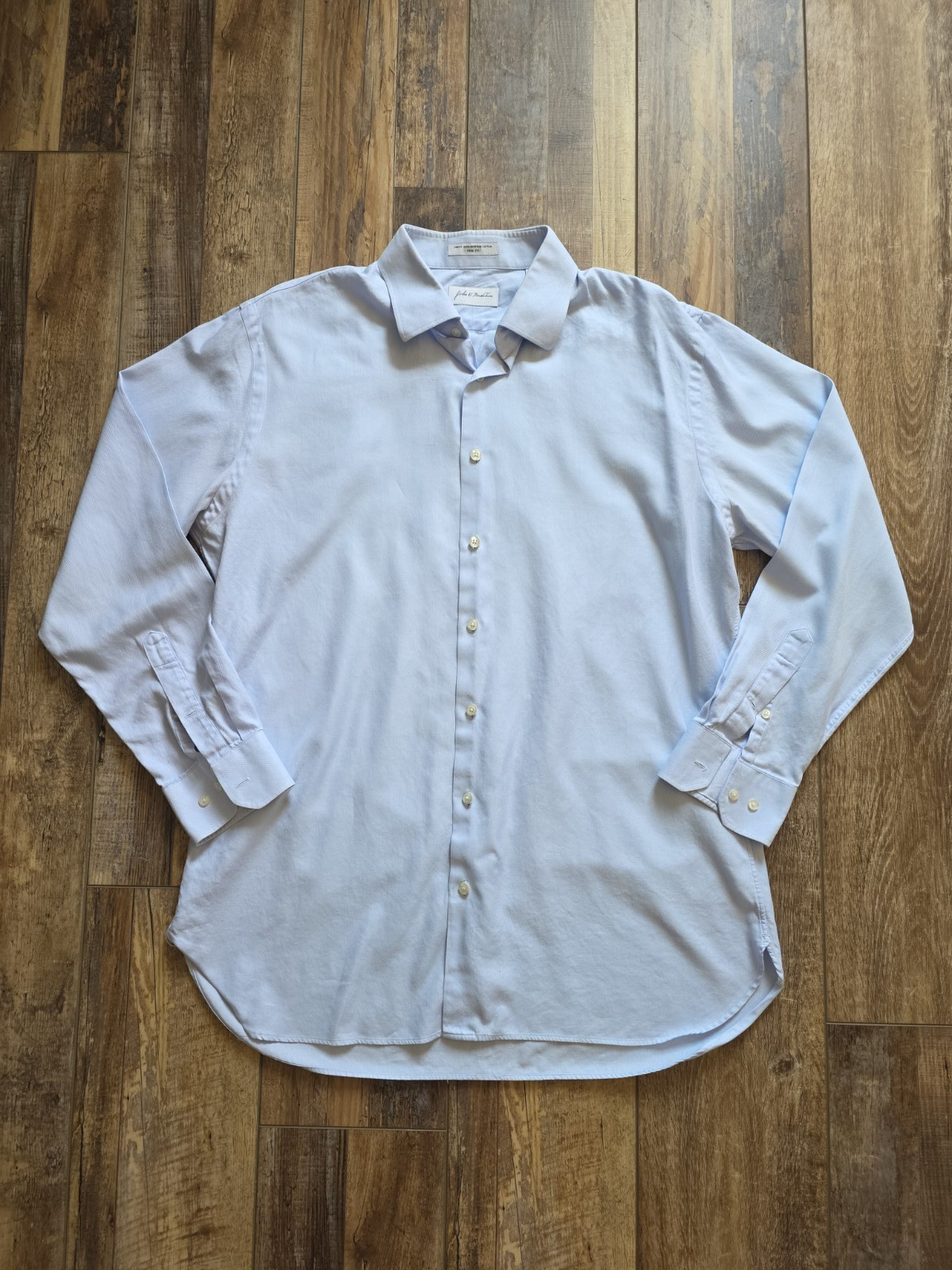 John W. Nordstrom – Trim Fit Egyptian Cotton Dress Shirt – 16.5 34/35 – Blue